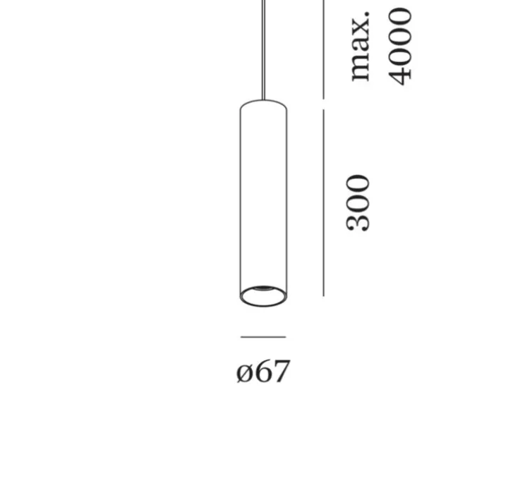Suspension, Ray 3.0 PAR16 sans rosace, aluminium brossé, Ø6,7cm, H30cm - Wever&Ducré