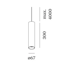 Suspension, Ray 3.0 PAR16 sans rosace, noir, Ø6,7cm, H30cm - Wever&Ducré