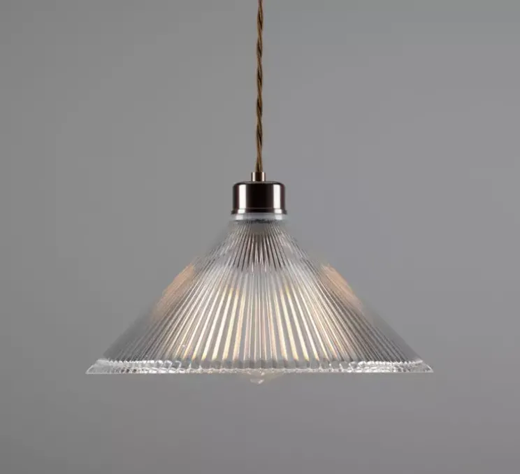 Suspension, Rebell, transparent, laiton antique, Ø30cm, H19,5cm - Mullan Lighting