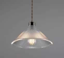 Suspension, Rebell, transparent, laiton antique, Ø30cm, H19,5cm - Mullan Lighting