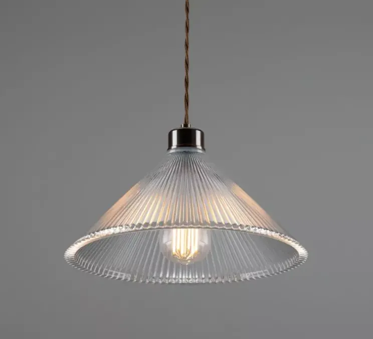 Suspension, Rebell, transparent, laiton antique, Ø30cm, H19,5cm - Mullan Lighting