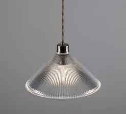 Suspension, Rebell, transparent, laiton antique, Ø30cm, H19,5cm - Mullan Lighting