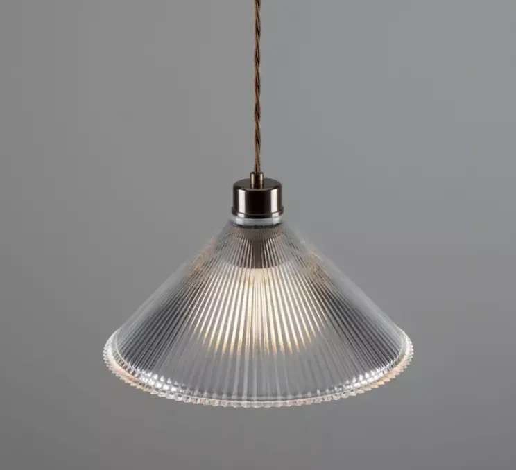 Suspension, Rebell, transparent, laiton antique, Ø30cm, H19,5cm - Mullan Lighting