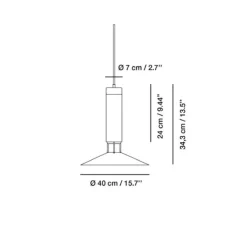 Suspension, Rebound, marbre blanc, Ø40cm, H34,3cm - Carpyen