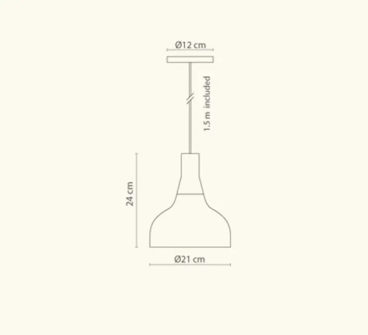 Suspension, Reiko cone, terracotta, Ø21cm, H24cm - Robin