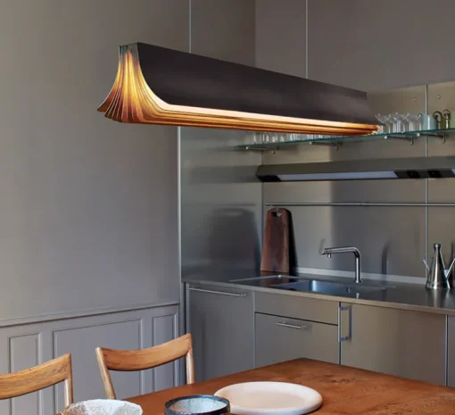 Suspension, Respiro 1200, noir, 2700K, 3400lm, L120cm, H15cm - DCW éditions