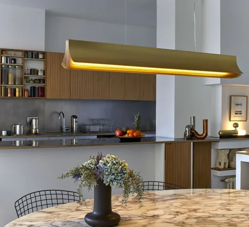 Suspension, Respiro 1200, or, 2700K, 3400lm, L120cm, H15cm - DCW éditions