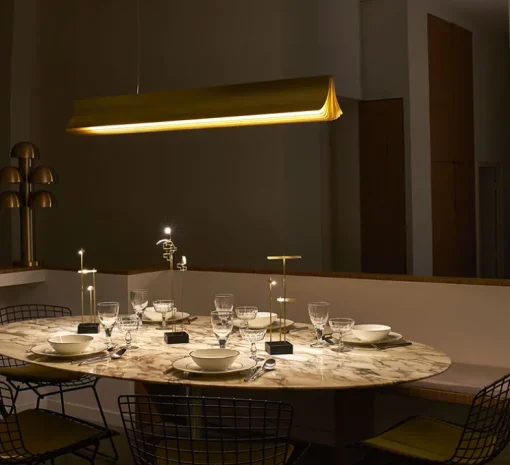 Suspension, Respiro 1200, or, 2700K, 3400lm, L120cm, H15cm - DCW éditions