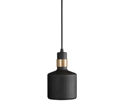 Suspension, Riddle, noir mat, laiton, Ø12cm, H19cm - Bert Frank