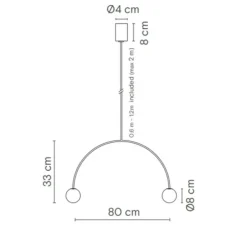 Suspension, Riga 80, corail, L80cm, H33cm - Robin