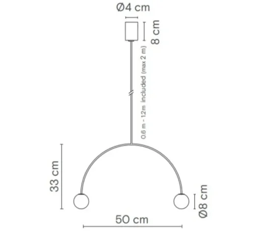 Suspension, Riga 50, corail, L50cm, H33cm - Robin