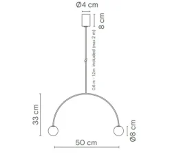 Suspension, Riga 50, jaune, L50cm, H33cm - Robin