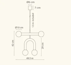 Suspension, Rigoberta duo super curved, noir mat, L49,5cm, H42cm - Robin