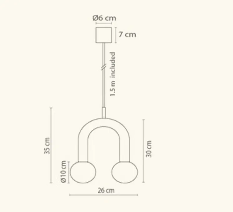 Suspension, Rigoberta Super Curved, noir mat, L26cm, H30cm - Robin