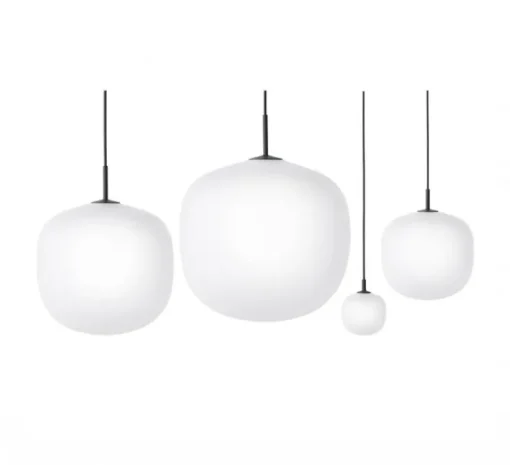 Suspension, Rime, noir, opalin, Ø45cm, H55,5cm - Muuto