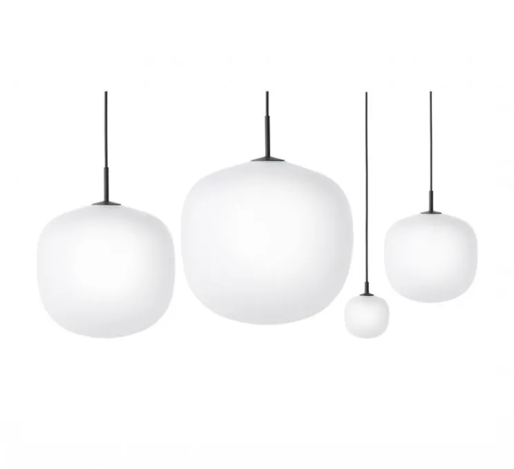 Suspension, Rime, noir, opalin, Ø45cm, H55,5cm - Muuto