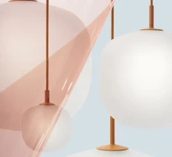 Suspension, Rime, orange, opalin, 2700K, 190lm, Ø12cm, H15cm - Muuto