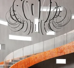 Suspension, Rings, vertical, noir, LED, 2700k, 3975lm, Ø80cm - LED - Zava