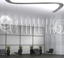 Suspension, Rings, vertical, noir, LED, 2700k, 3975lm, Ø80cm - LED - Zava