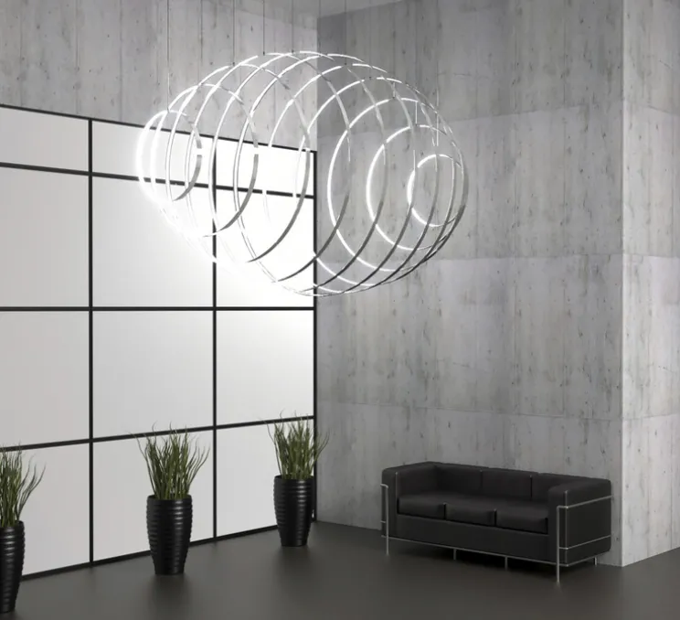 Suspension, Rings, vertical, noir, LED, 2700k, 3975lm, Ø80cm - LED - Zava