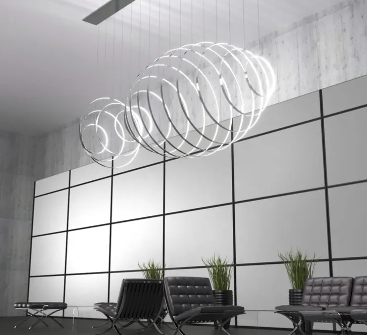 Suspension, Rings, vertical, noir, LED, 2700k, 3975lm, Ø80cm - LED - Zava
