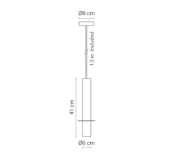 Suspension, Rita, noir mat, disque laiton, L6cm, H41cm - Robin