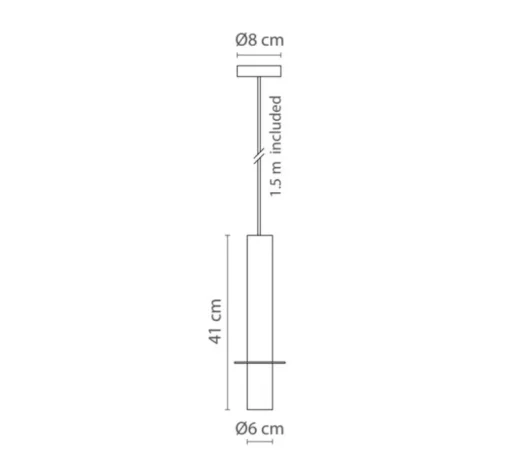 Suspension, Rita, noir mat, disque laiton, L6cm, H41cm - Robin