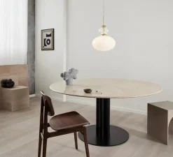 Suspension, Rizzatto 32, laiton satiné, opal, Ø30cm, H45cm - Nuura