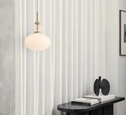 Suspension, Rizzatto 32, laiton satiné, opal, Ø30cm, H45cm - Nuura