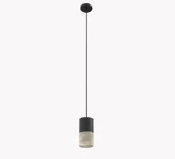 Suspension, Rock court, noir, Albâtre, Ø9cm, H12cm - Robin
