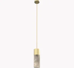 Suspension, Rock, laiton, Albâtre, Ø9cm, H22cm - Robin