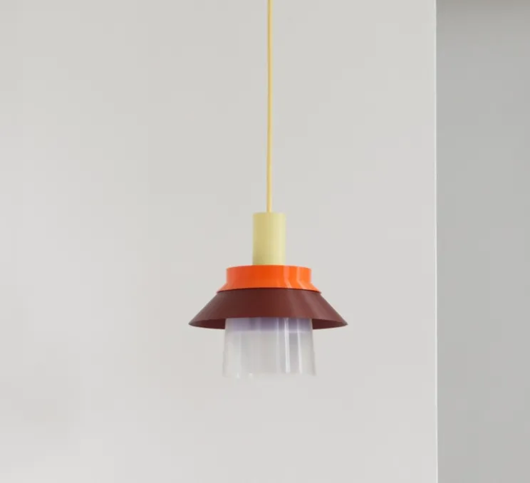 Suspension, Romi, jaune, orange, marron, lila, Ø20cm, H22cm - Warren & Laetitia