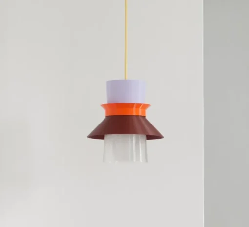 Suspension, Romi, jaune, orange, marron, lila, Ø20cm, H22cm - Warren & Laetitia