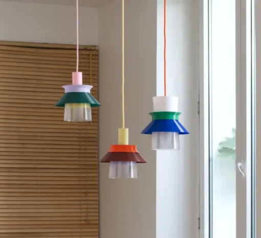 Suspension, Romi, jaune, orange, marron, lila, Ø20cm, H22cm - Warren & Laetitia