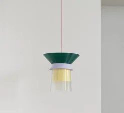 Suspension, Romi, rose, vert, jaune, Ø20cm, H22cm - Warren & Laetitia