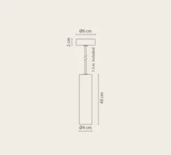 Suspension, Rose 40, blanc mat, Ø4cm, H40cm - Robin