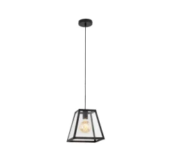 Suspension, Rose, transparent, noir, L25cm, H24cm - Faro