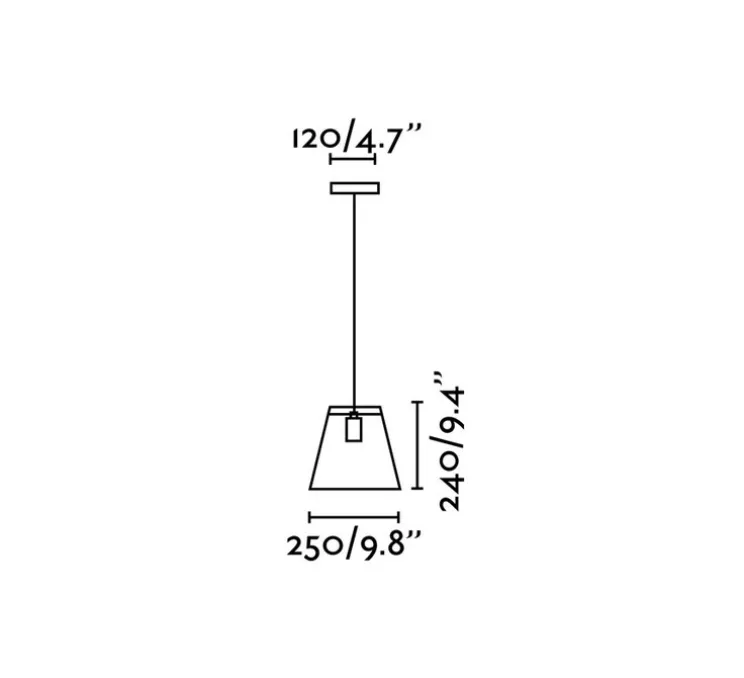 Suspension, Rose, transparent, noir, L25cm, H24cm - Faro