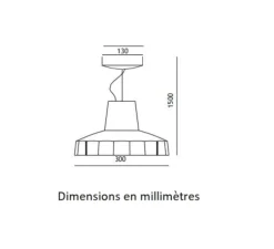 Suspension, Rossi 1091/30, Blanc, melon, Ø30cm, H150cm - Toscot