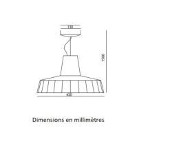 Suspension, Rossi 1091/42, Vert anglais, blanc colombe, Ø42cm, H150cm - Toscot