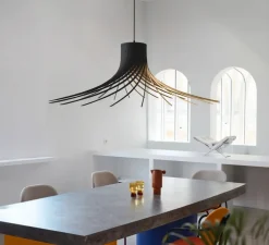 Suspension, ROTOND L, noir, bouleau, Ø100cm, H30cm - Piatoni