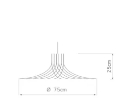 Suspension, ROTOND M, bouleau noir, Ø75cm, H25cm - Piatoni