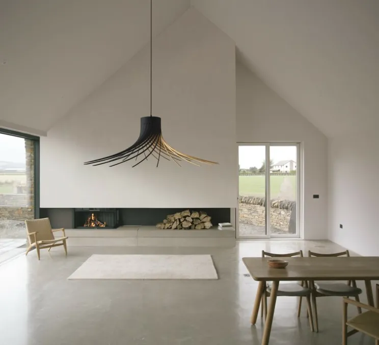 Suspension, ROTOND XXL, noir, bouleau, Ø150cm, H50cm - Piatoni