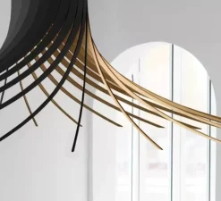 Suspension, ROTOND XXL, noir, bouleau, Ø150cm, H50cm - Piatoni