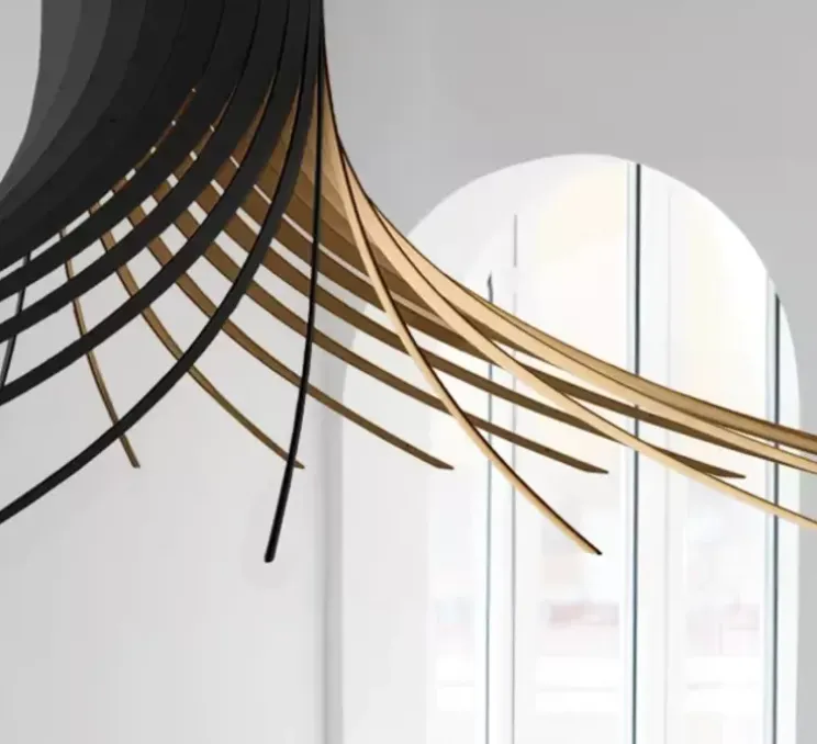 Suspension, ROTOND XXL, noir, bouleau, Ø150cm, H50cm - Piatoni