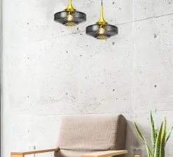 Suspension, ROXANNE, graphite doré, Ø28cm, H15cm - Elements Lighting