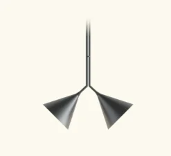 Suspension, Rubi Duo, noir et or, Ø20cm, H82cm - Robin