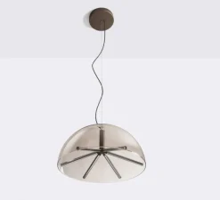 Suspension, Runa, bronze mat, gris fumé, LED, dim, 0-10V, 2700K, Ø45cm, H23cm-Penta