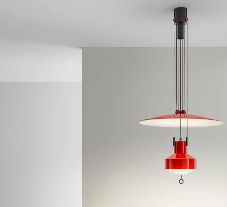 Suspension, Saliscendi , rouge, Ø63cm, H129cm - Stilnovo