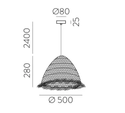 Suspension, Samira, rafia, Ø50cm, H28cm - ACB